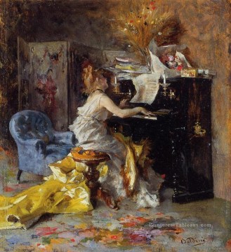  genre tableau - Femme au piano Piano Giovanni Boldini